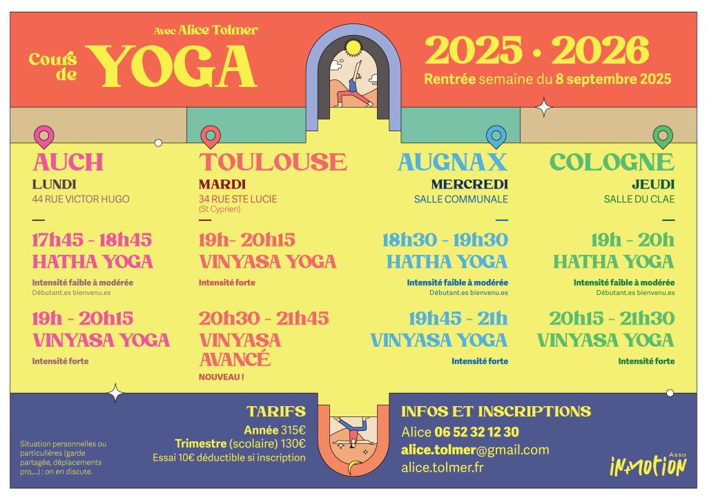 00.AliceTolmer affiche 2025 02 yoga à toulouse, yoga dans le gers, yoga à auch